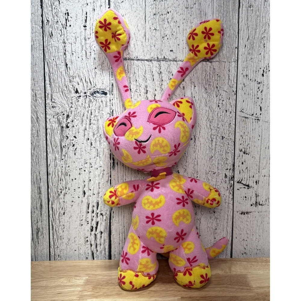 Neopets Disco Aisha Plush 14" Limited Too Stuffed Vintage 2004 Pink Flower